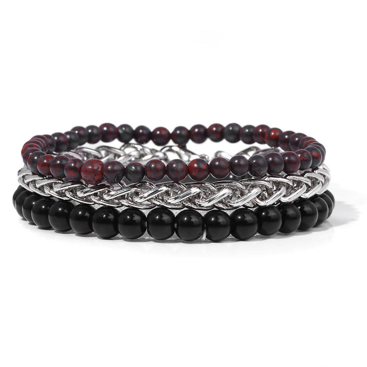 Olivenorma "Pace e calma" Bracciale in pietra rosa retrò