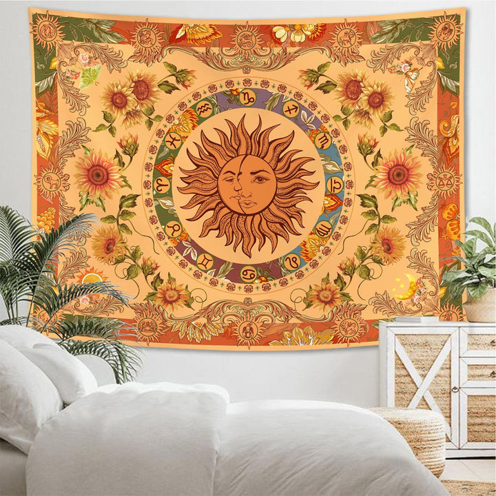 Olivenorma Arazzo Girasole Sole e Luna Giallo Arancione