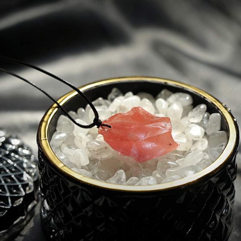 Collana di pietre preziose per la messa a terra e l'equilibrio in quarzo rosso