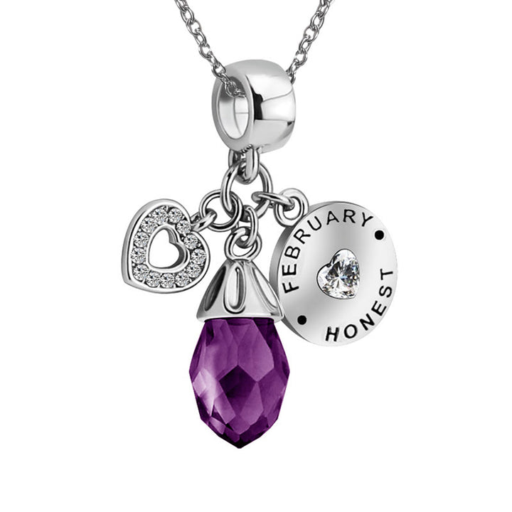 Collana con ciondolo a forma di cuore in diamanti Olivenorma pietra portafortuna