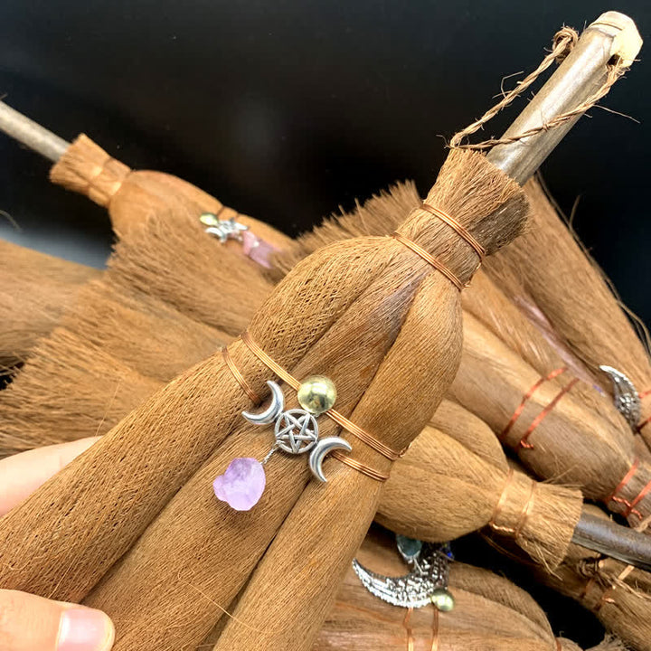 Ornamento a forma di stella di scopa di paglia di cristallo Olivenorma