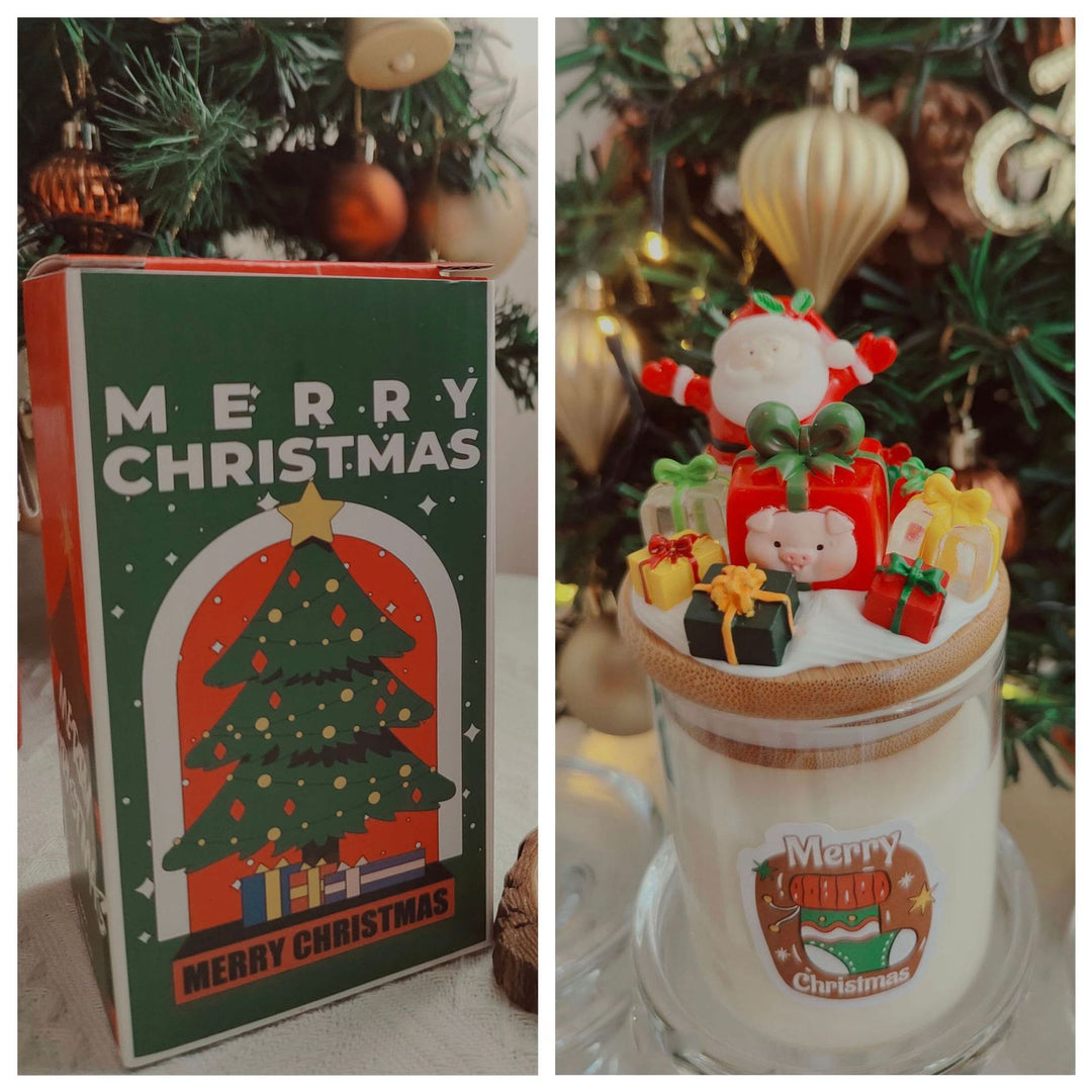 Candela decorativa natalizia di Babbo Natale Olivenorma 