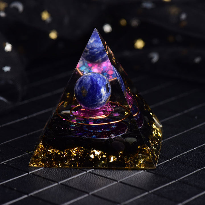 Olivenorma Lapislazzuli Ossidiana Orgone Piramide 