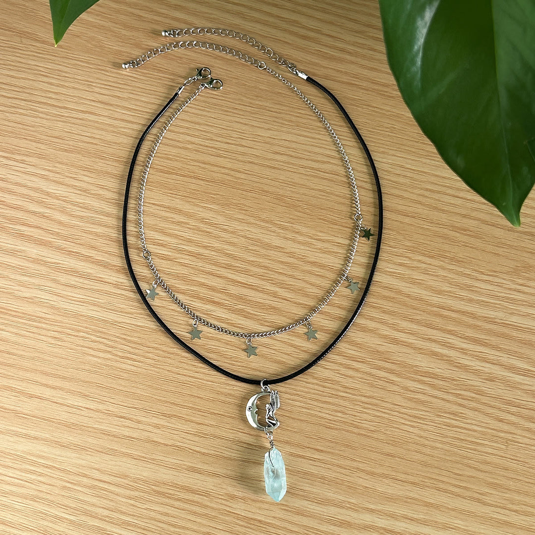 Olivenorma Collana con ciondolo con occhio maligno dell'albero della vita in pietra naturale 