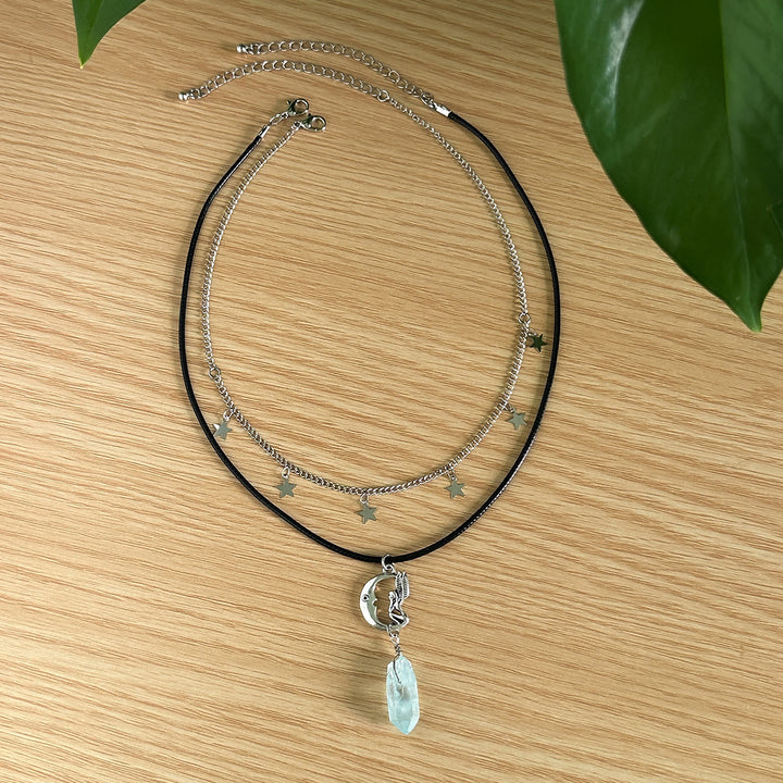 Olivenorma Collana con ciondolo con occhio maligno dell'albero della vita in pietra naturale 