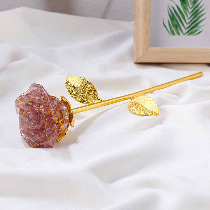 Olivenorma Crystal Rose Flower Artigianato Decorazione con pietre preziose