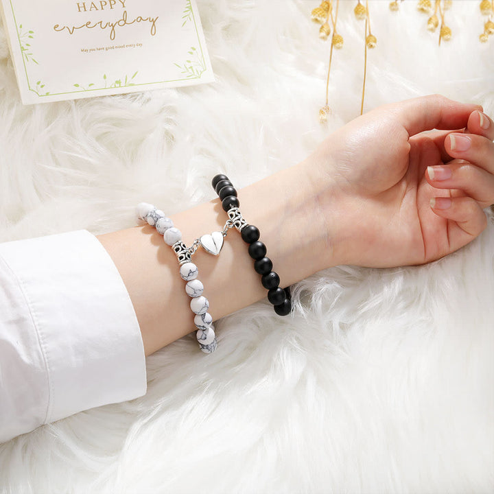 Olivenorma 2 pezzi set di braccialetti magnetici per coppie 