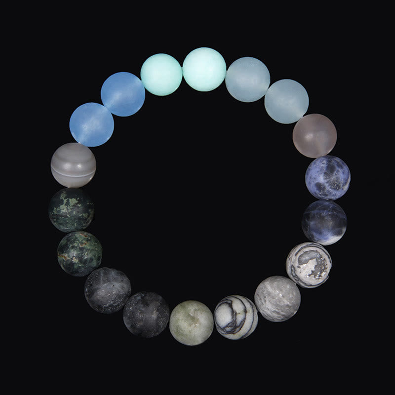 Olivenorma Bracciale Pianeta in Perline Naturali Satinate da 10 mm 