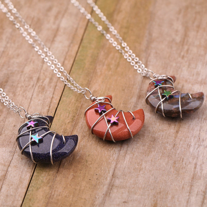 Collana con stella avvolta in filo di cristallo di quarzo Olivenorma