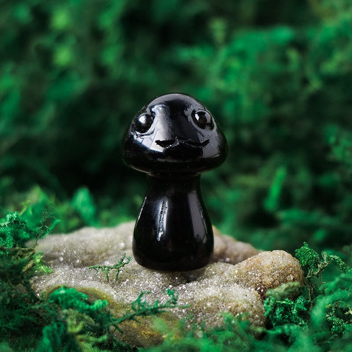 Olivenorma Cristallo naturale Funghi carini Decorazione per animali domestici con pietre preziose 