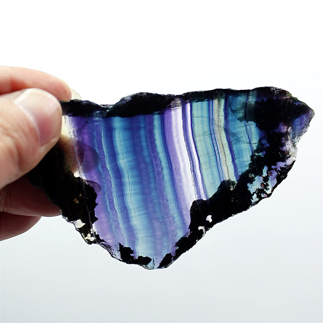 Decorazione in pietra preziosa naturale grezza di fluorite arcobaleno Olivenorma 