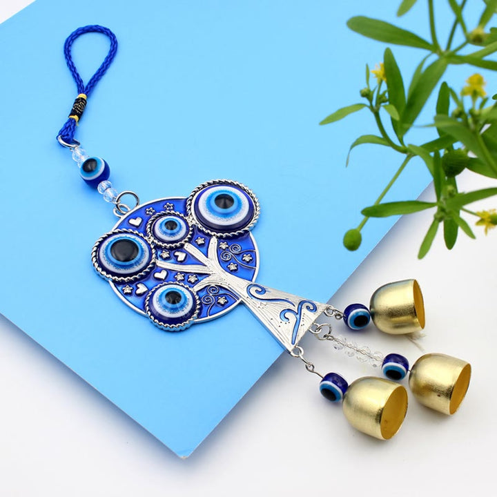 Olivenorma Blue Evil Eye Albero della vita Windchime Decorazione da parete