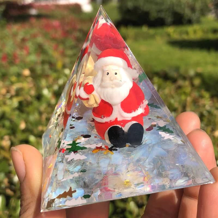 Olivenorma Babbo Natale con piramide di orgonica in pietra di luna