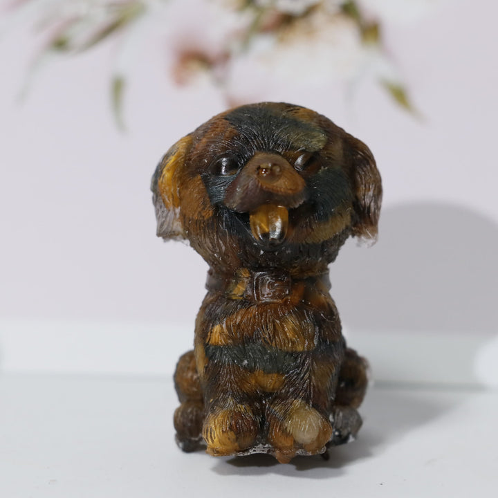 Olivenorma Ghiaia di cristallo naturale Ornamento per cani Decorazione con pietre preziose - Occhio di tigre - image 12