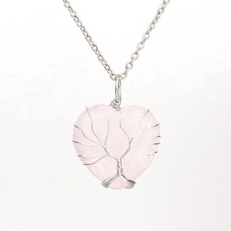 Collana a forma di cuore in cristallo naturale Olivenorma