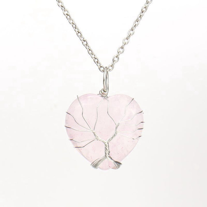 Collana a forma di cuore in cristallo naturale Olivenorma