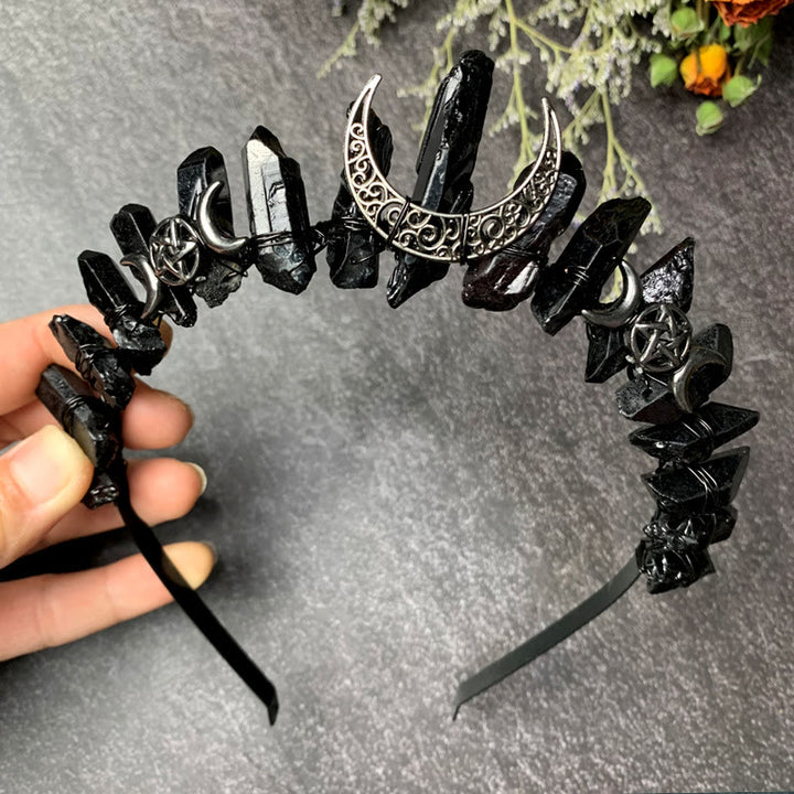 Corona di cristallo di luna guaritrice stregata di labradorite Olivenorma