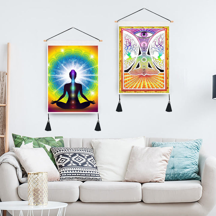 Olivenorma Zen Meditazione Decorativo Stampato Chakra Arazzo