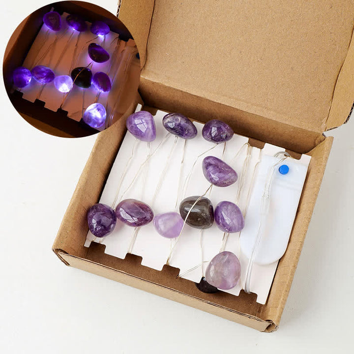 Olivenorma Lampada in pietre lucide di cristallo naturale per l'atmosfera natalizia