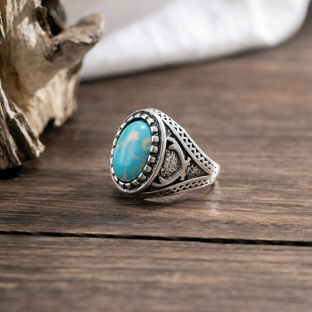 Anello da uomo in argento turchese Olivenorma