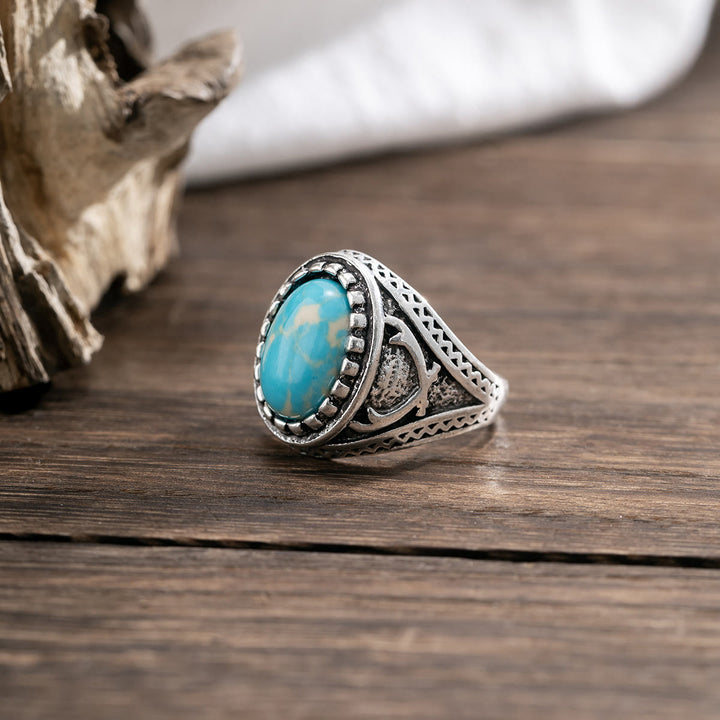 Anello da uomo in argento turchese Olivenorma