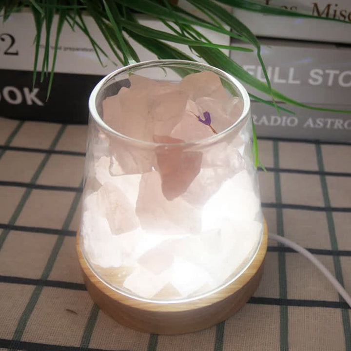 Olivenorma Calice di fuoco a forma di cristallo o lampada di sale rosa dell'Himalaya