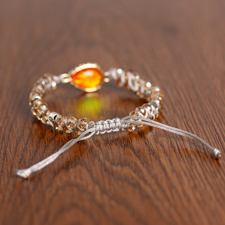 Bracciale intrecciato con pietre preziose Olivenorma 