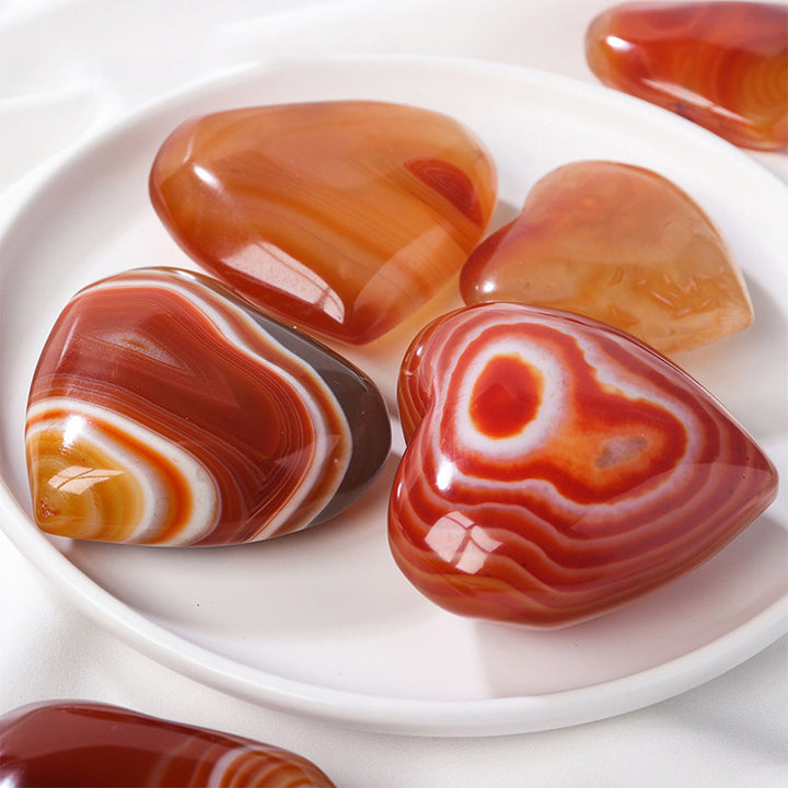 Cuori di cristallo curativo in agata rossa 