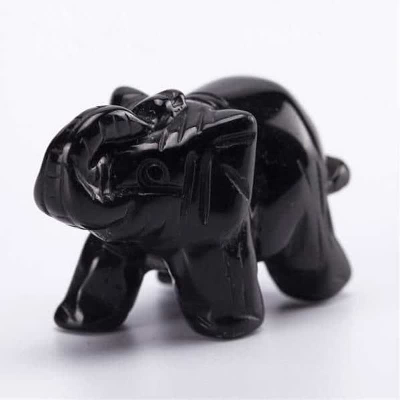 Olivenorma Reiki Elefante Figurina Decorazione Pietre Preziose