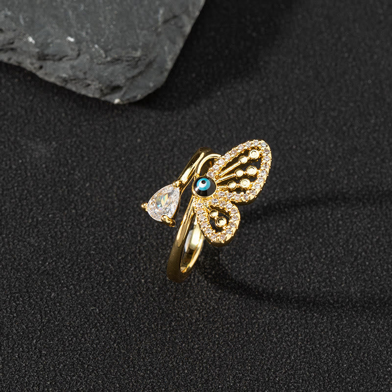 Olivenorma Anello Zircone Bianco Anello Regolabile Malocchio