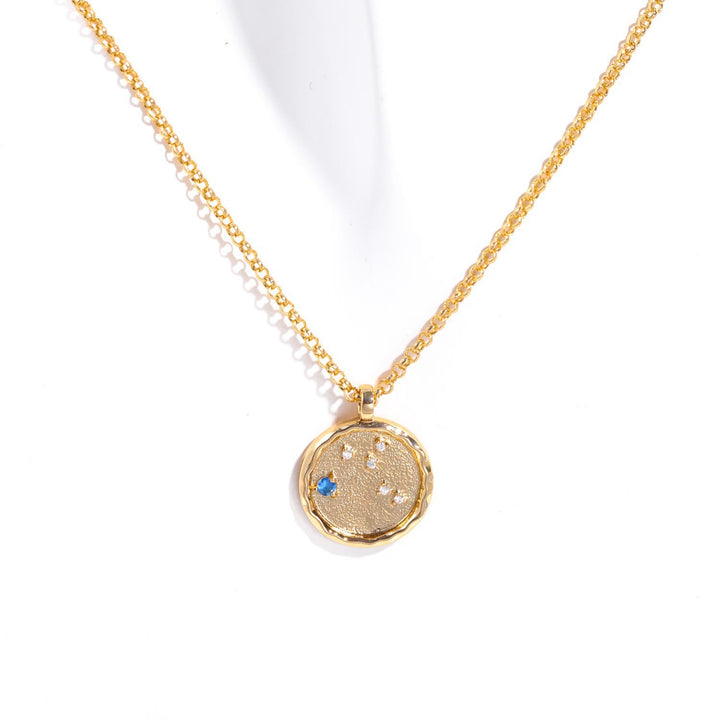Collana con pietra portafortuna dello zodiaco in zircone bianco Olivenorma 