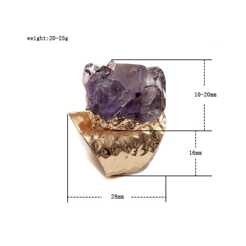 Anello Olivenorma Retro regolabile in ametista naturale