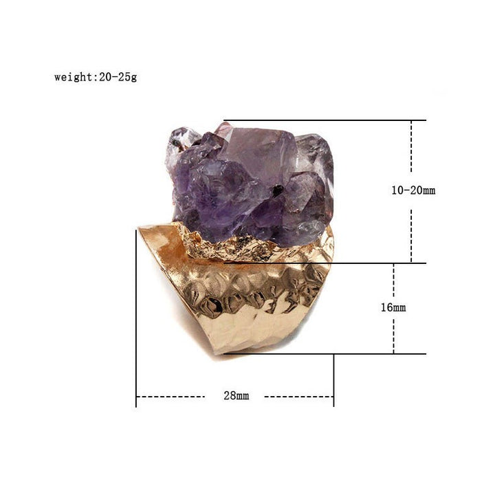 Anello Olivenorma Retro regolabile in ametista naturale