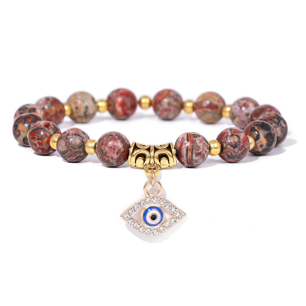 Bracciale con ciondolo malocchio in pietra naturale Olivenorma