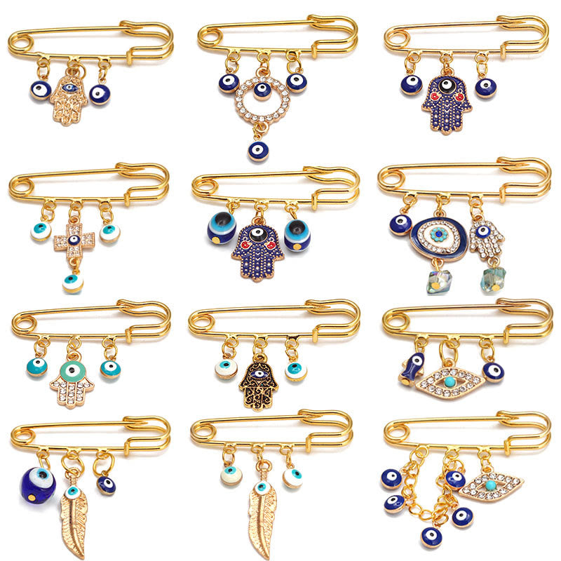 Spilla serie Hamsa con occhio malvagio Olivenorma