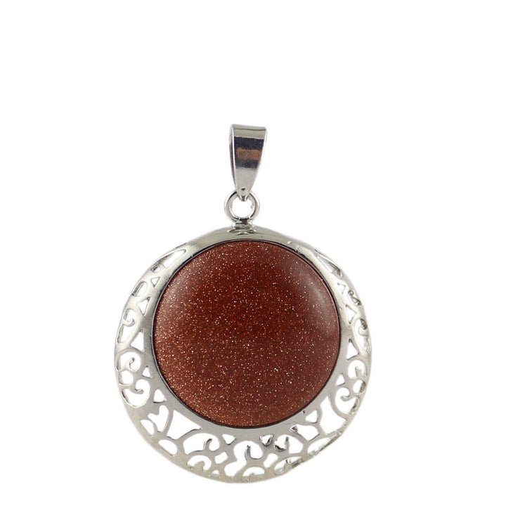 Collana regolabile in pietra autentica di cristallo rotondo Olivenorma