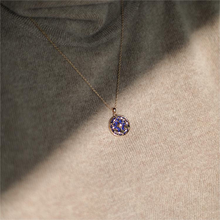 Collana Olivenorma Lapislazzuli Fase lunare Otto Stelle Awn