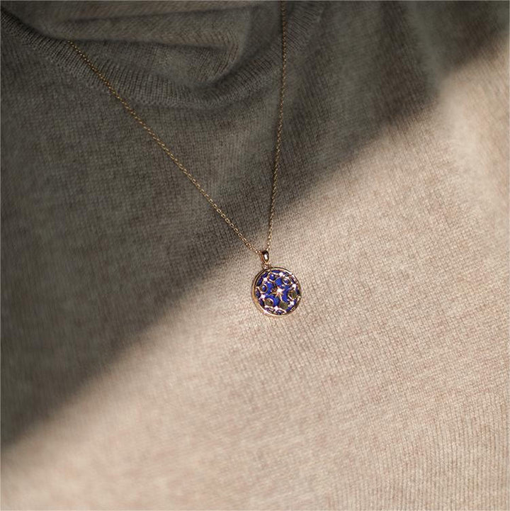 Collana Olivenorma Lapislazzuli Fase lunare Otto Stelle Awn