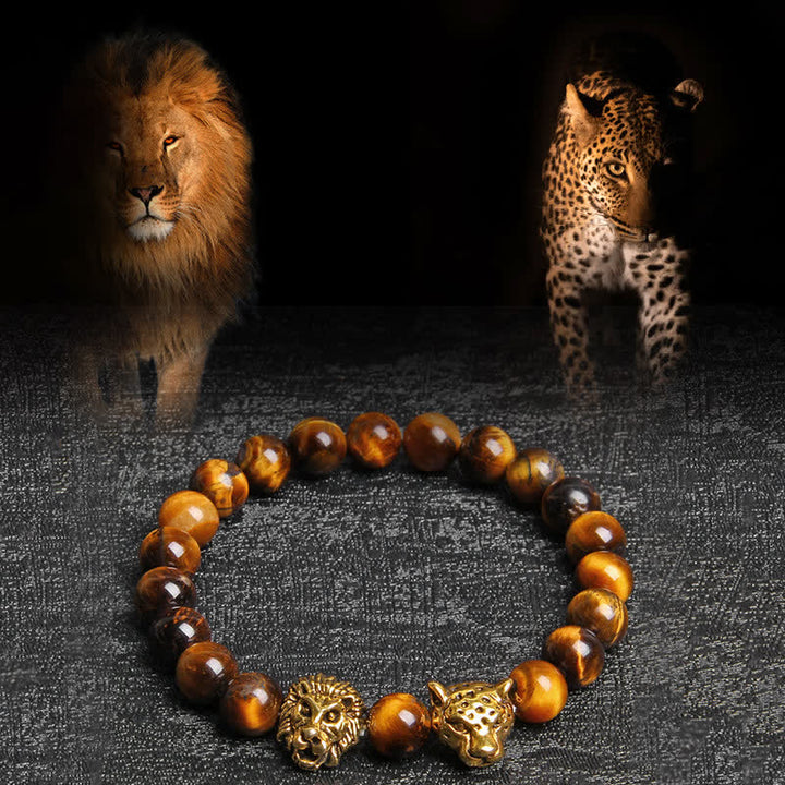 Braccialetto Olivenorma Tiger Eye Lion Panther Beads