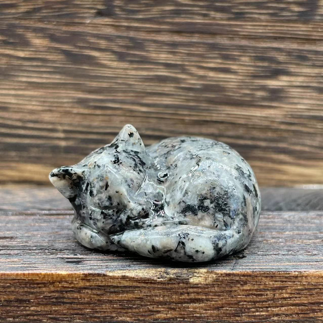 Olivenorma 4cm Decorazione in pietra preziosa di cristallo naturale a forma di gatto - Pietra del cordolo - image 23