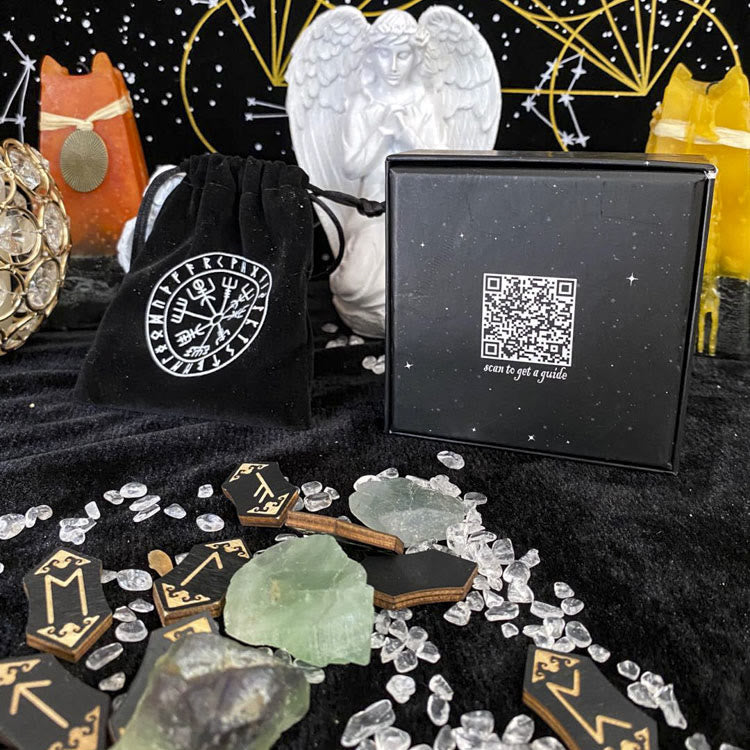 Olivenorma Set di rune in legno con incisione, guarigione, alchimia, meditazione, decorazione