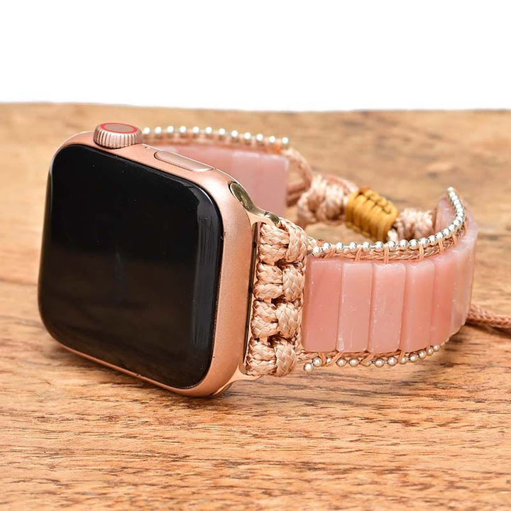 Olivenorma Bracciale con cinturino in pietra Boho con cinturino in opale rosa