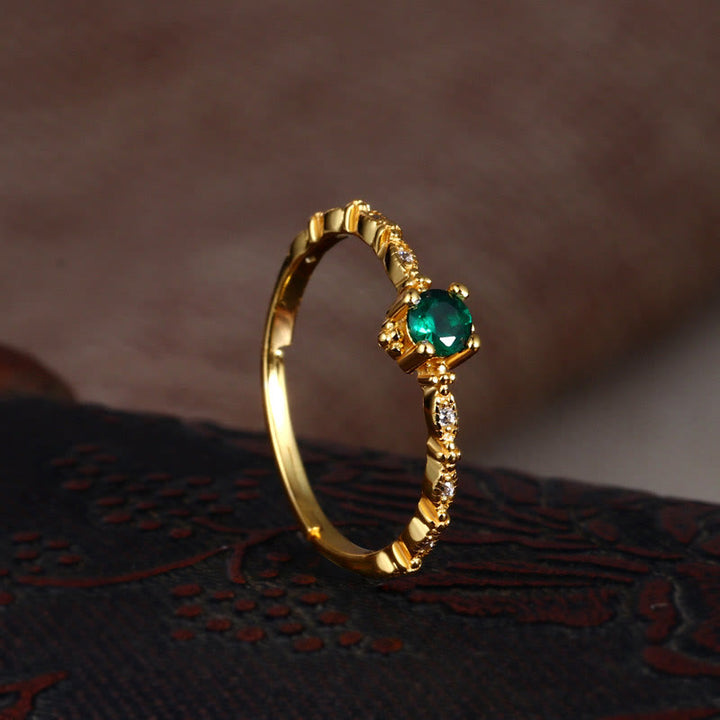 Olivenorma "Elegant Lover" - Anello squisito in smeraldo 