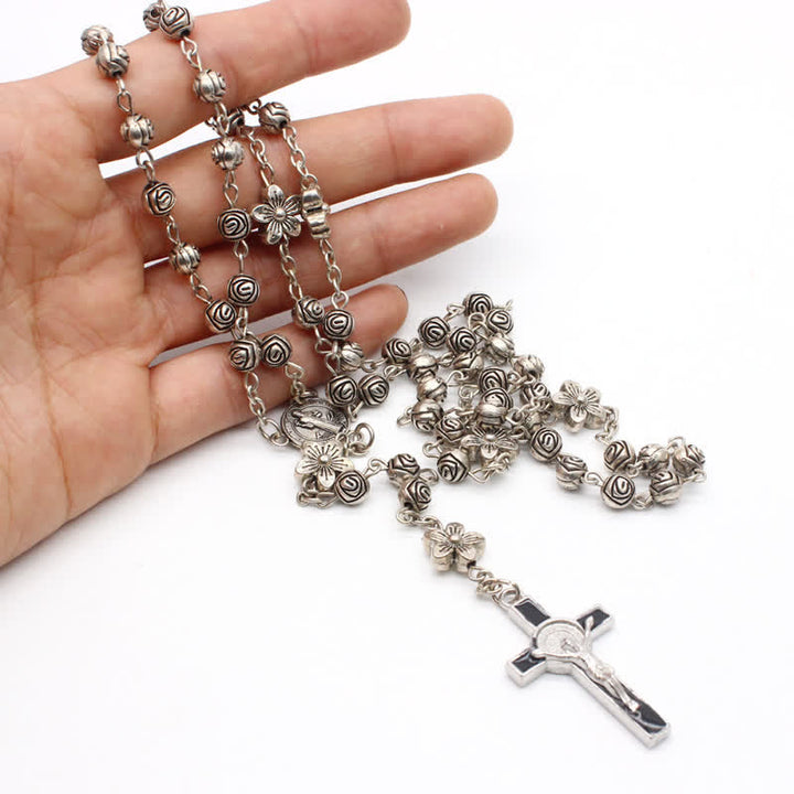 Collana rosario con croce di preghiera Olivenorma Rose