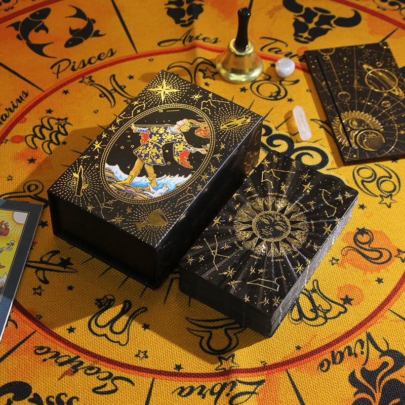 Olivenorma Black Gold Waite Foil Golden Tarot Deck Carte