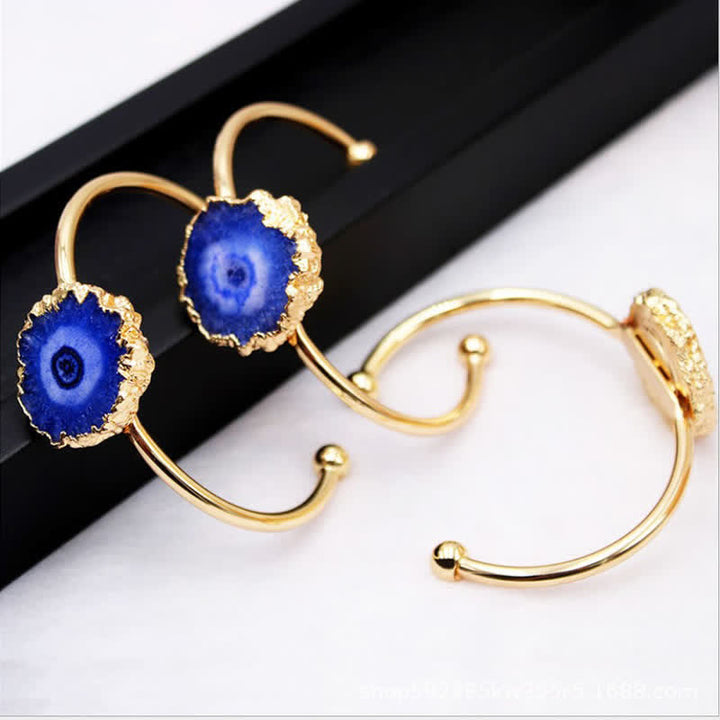 Bracciale con pietre preziose naturali a forma di girasole irregolare