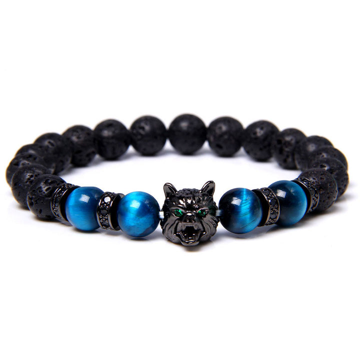 Bracciale Lupo Olivenorma Lapislazzuli - Occhio di tigre blu n. 1 - image 6