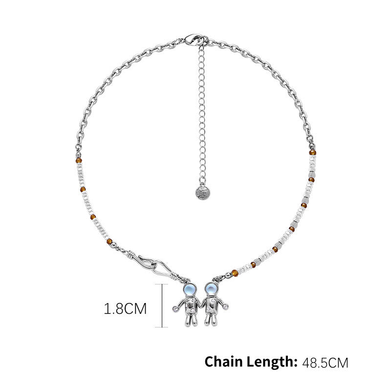 Collana in lega con ciondolo zodiacale in pietra di luna Olivenorma 