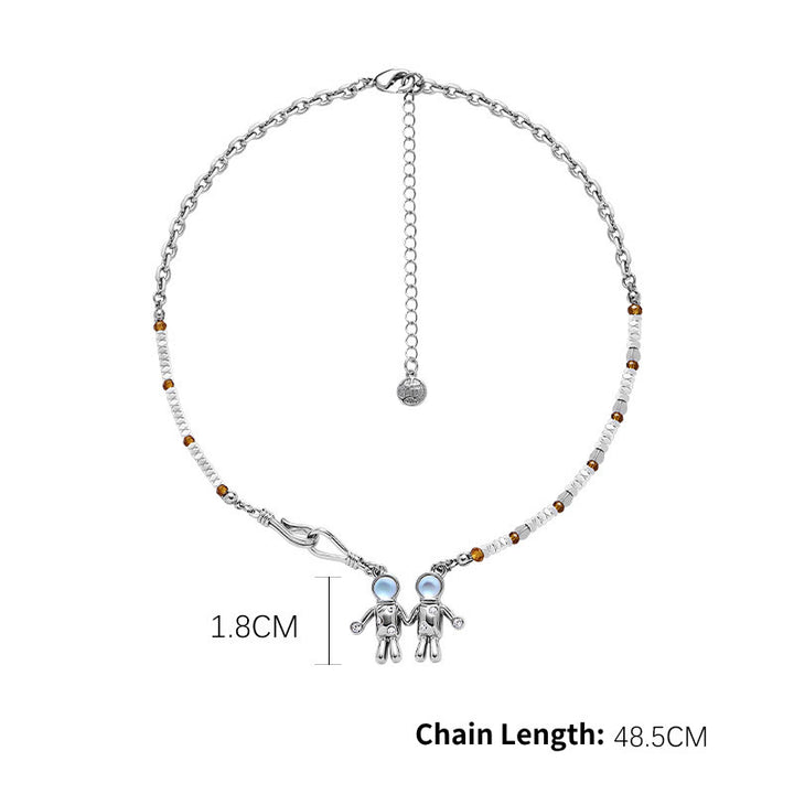 Collana in lega con ciondolo zodiacale in pietra di luna Olivenorma 