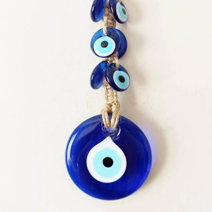 Decorazione ornamentale da appendere alla parete in vetro blu con occhio malvagio Olivenorma